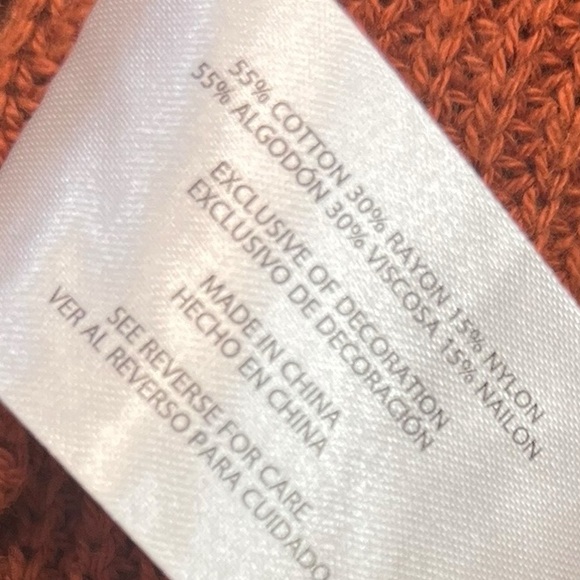 GAP Open-Front Ribbed Cardigan Sweater XXL Rust Orange - Picture 9 of 9